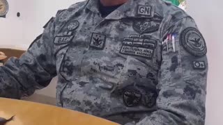 Mexican Soldier talking about setting up check points.