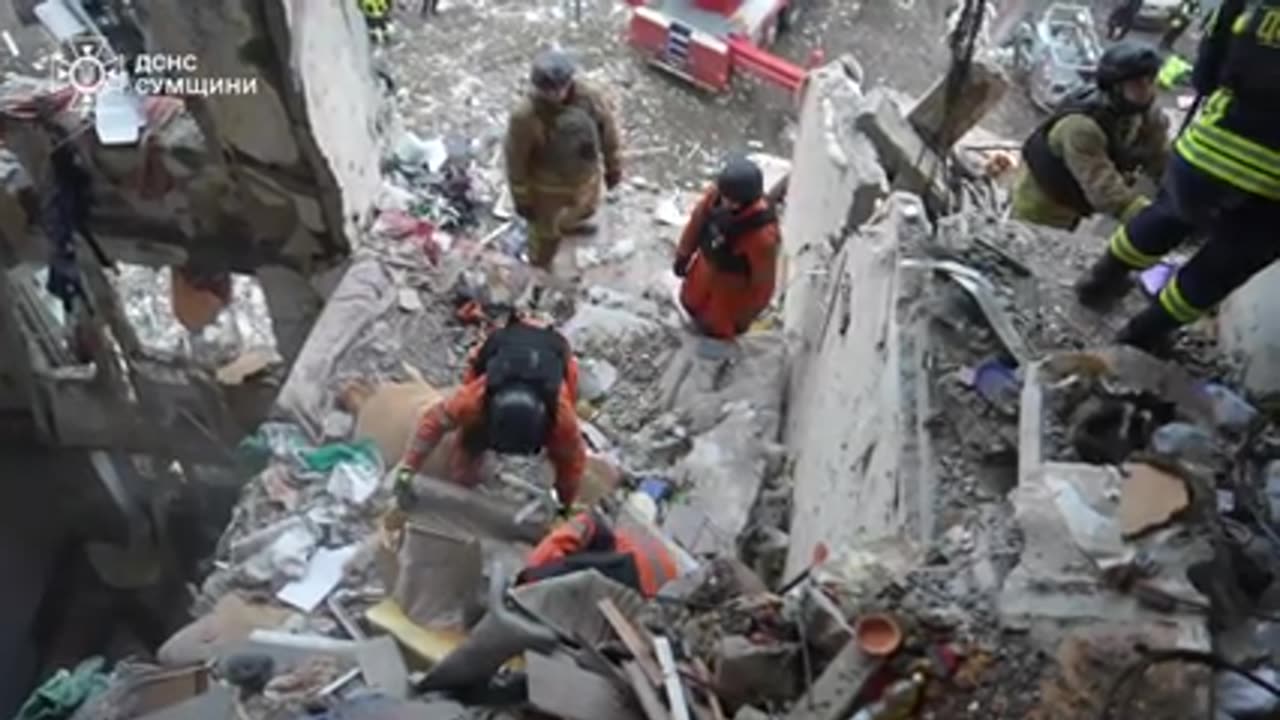 Sumy: at the site of the Russian strike, mountaineers of the State Emergency