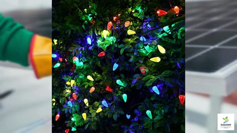 Solar Christmas Lights Outdoor C6 Strawberry String Lights