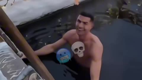 Cristiano Ronaldo swimming in -2 degree