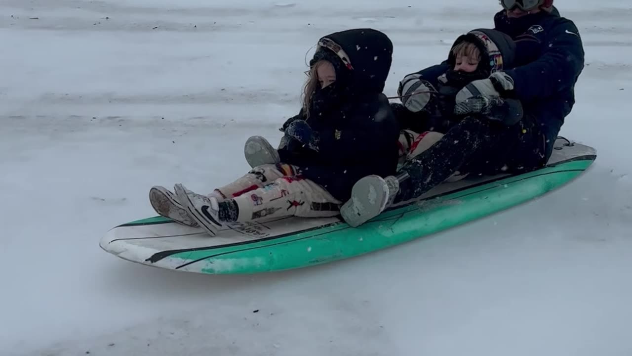 Sledding on the Beach