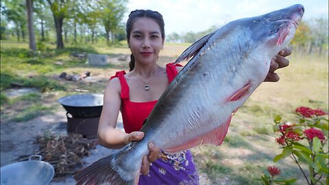 Cook big fish soup with green banana recipe and eat - Amazing cooking