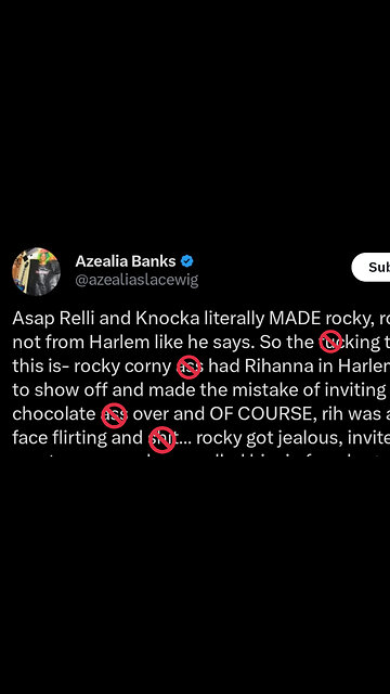 Azealia Banks goes off on ASAP Rocky & Rihanna on X