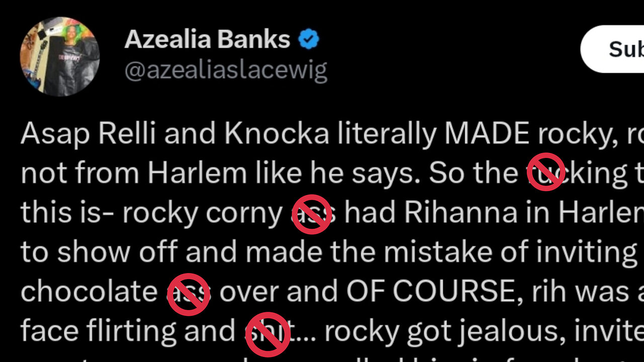 Azealia Banks goes off on ASAP Rocky & Rihanna on X