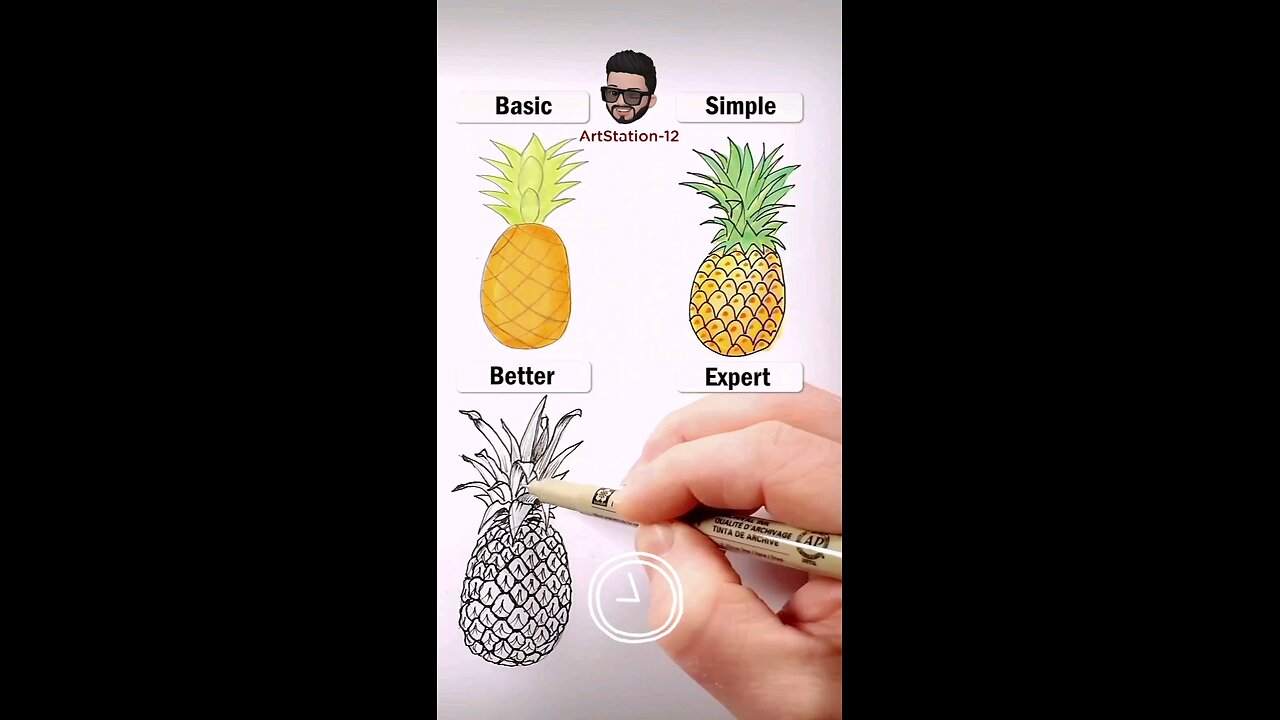 drawing pineapples
