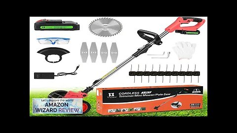 Cordless Weed Eater String Trimmer3-in-1 Lightweight Push Lawn Mower & Edger Tool Review