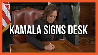 Loser's Table: Kamala Signs Ceremonial Office Desk Before Being Evicted from White House