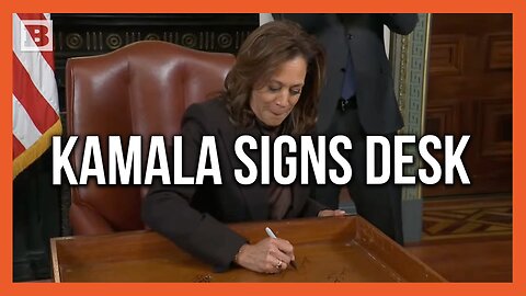 Loser's Table: Kamala Signs Ceremonial Office Desk Before Being Evicted from White House