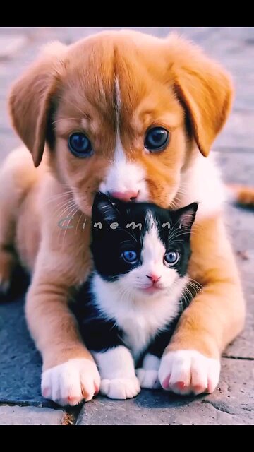 Puppy Playtime Will Melt Your Heart #cat #cute #kitten #pets #meow #videos #shorts@Hell cat