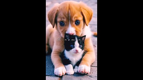 Puppy Playtime Will Melt Your Heart #cat #cute #kitten #pets #meow #videos #shorts@Hell cat