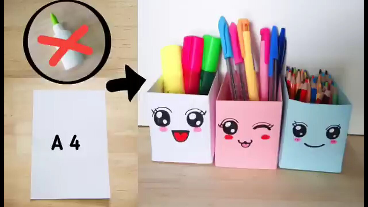 DIY paper pencil box🎁