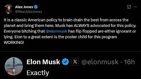 Elon Musk Responds To Alex Jones' Breakdown Of The H-1B Visa Controversy