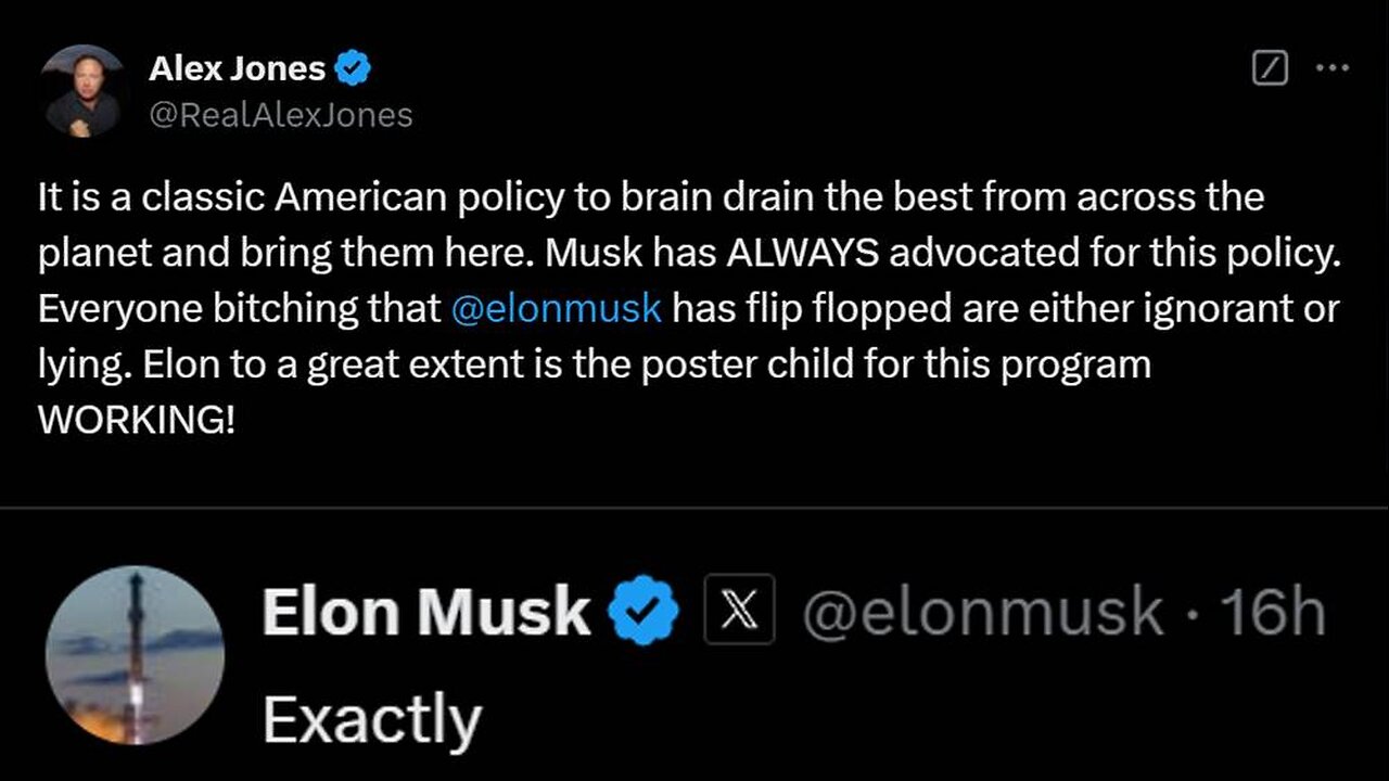 Elon Musk Responds To Alex Jones' Breakdown Of The H-1B Visa Controversy