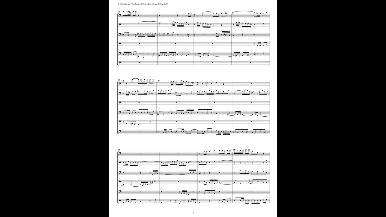 J.S. Bach - Well-Tempered Clavier: Part 1 - Fugue 20 (Bassoon Sextet)