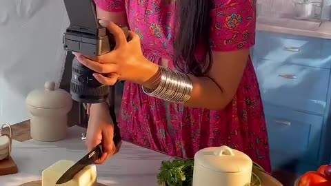 Pov shot of the paneer cutting ✨🎥