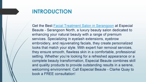 Best Facial Treatment Salon in Serangoon