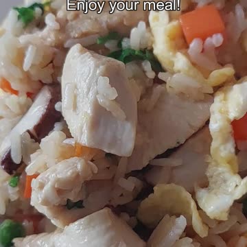 Savoury Chicken Egg Fried Rice Dinner 🐔 😋 🍚 5 Minutes cooking! No to take-out in Asian Restaurant