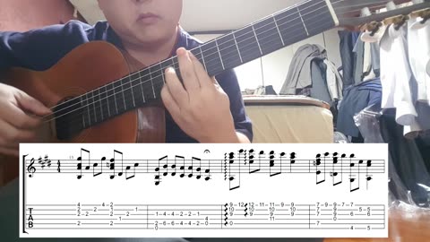 Tutorial with tablature - When she loved me - finger style guitar (Toy Story)