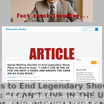 Fact Check: No Evidence Oprah Winfrey Said She Is Moving To Italy Because Of Elon Musk