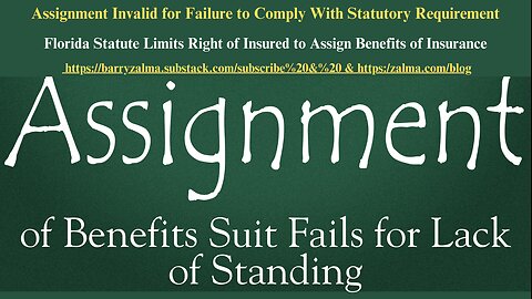 Assignment Invalid for Failure to Comply With Statutory Requirement