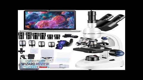 Adult Trinocular Microscope WF10x and WF25x Eyepieces 40X-5000X Magnification Digital Lab Review