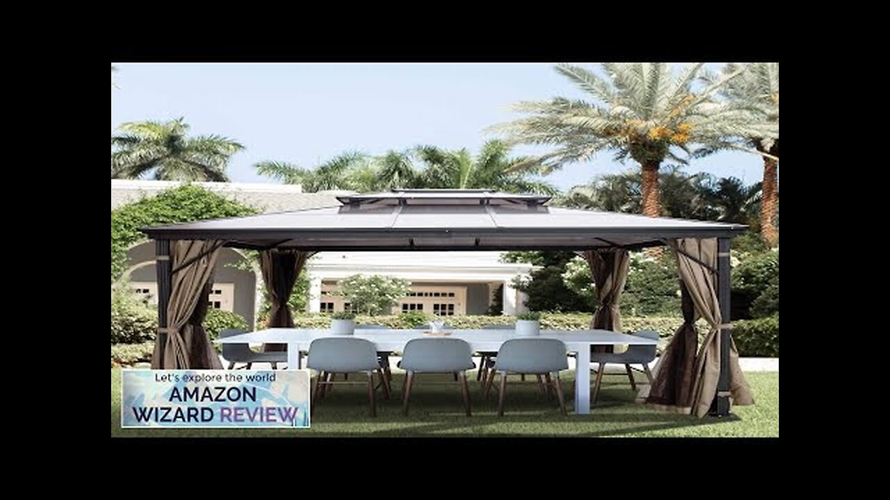 Happybuy Polycarbonate Hardtop Roof Gazebo 10' x 10' with Netting Metal Review