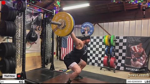 200lbs (91kg) hang power snatch