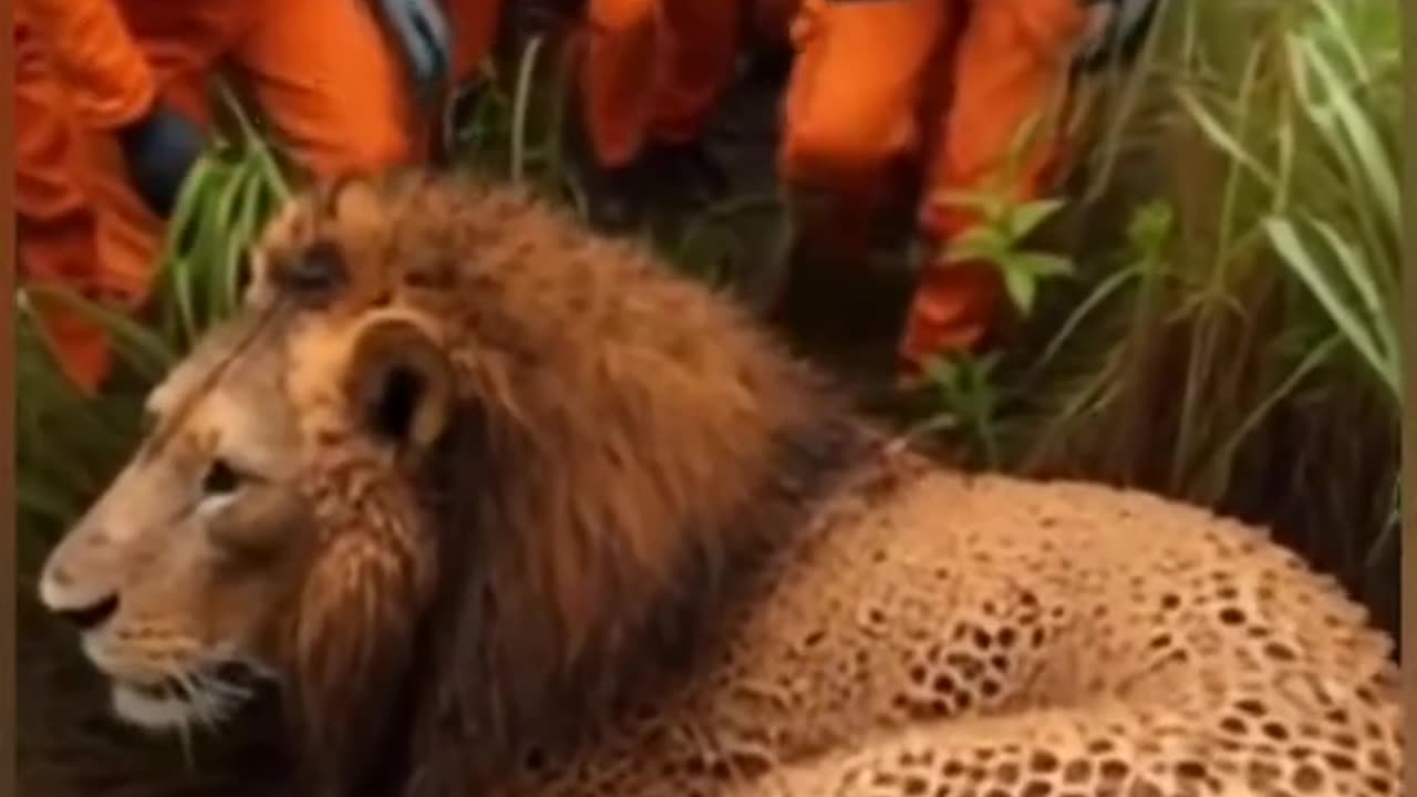 Rescue Of A Injured Lion