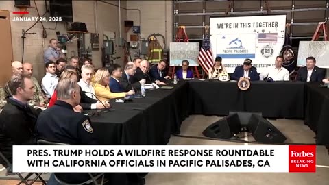 FULL ROUNDTABLE: Trump Speaks To Los Angeles Officials, Police About Wildfires During CA Trip