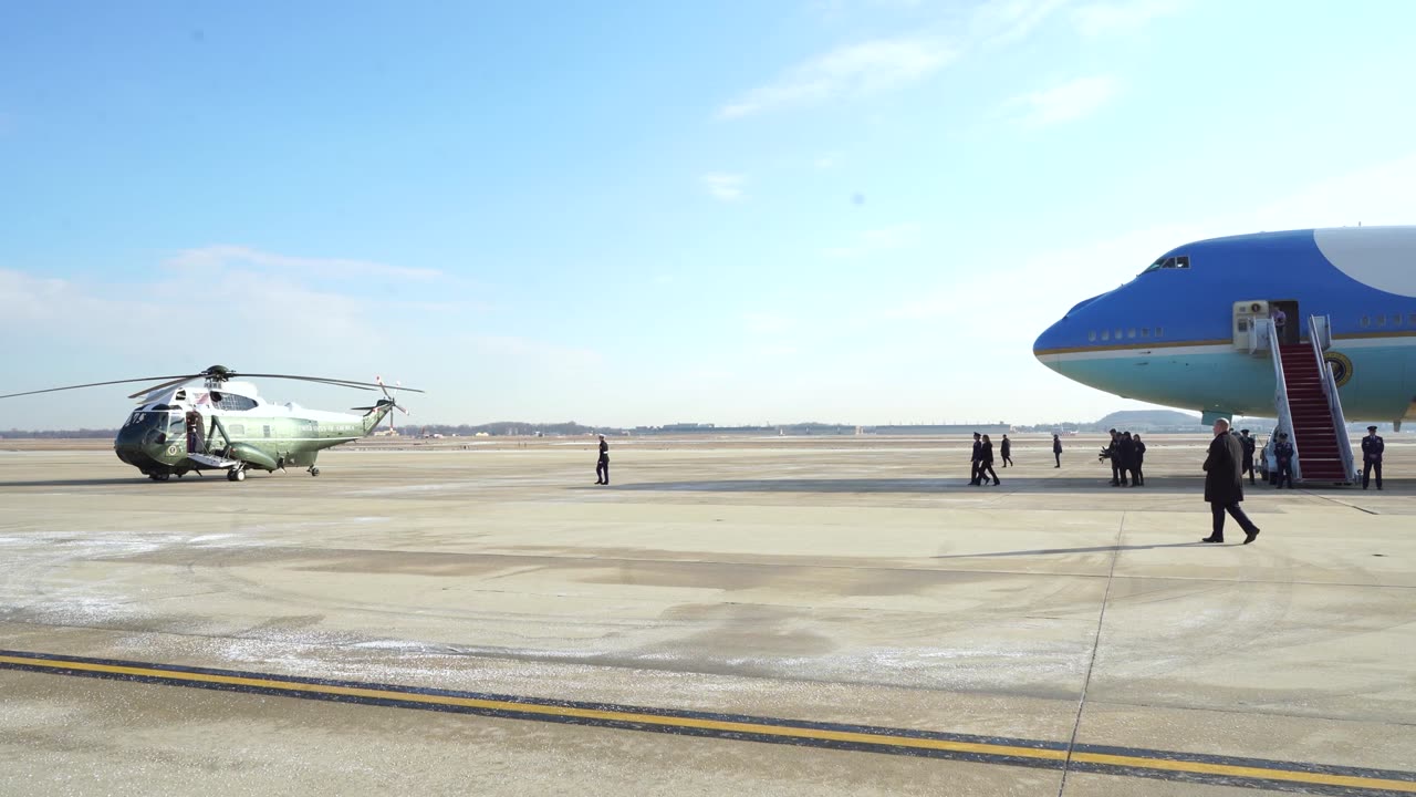 President Trump departs Joint Base Andrews for first trip of second term