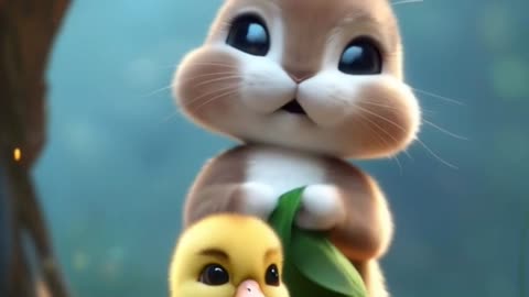 Baby Duck Gets Hurt & Rabbit Saves Him! 🐰🐥✨