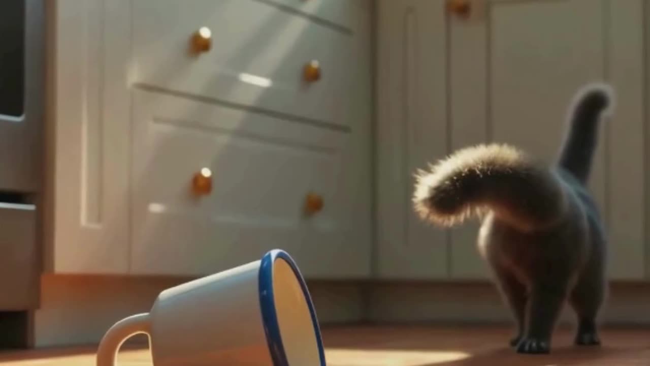 FUNNY CAT TABBY SPILL THE COFFEE 🐱☕
