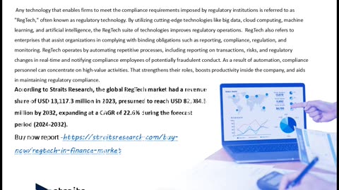 RegTech in Finance Market to Reach USD 82.08 Billion by 2032 | Straits Research