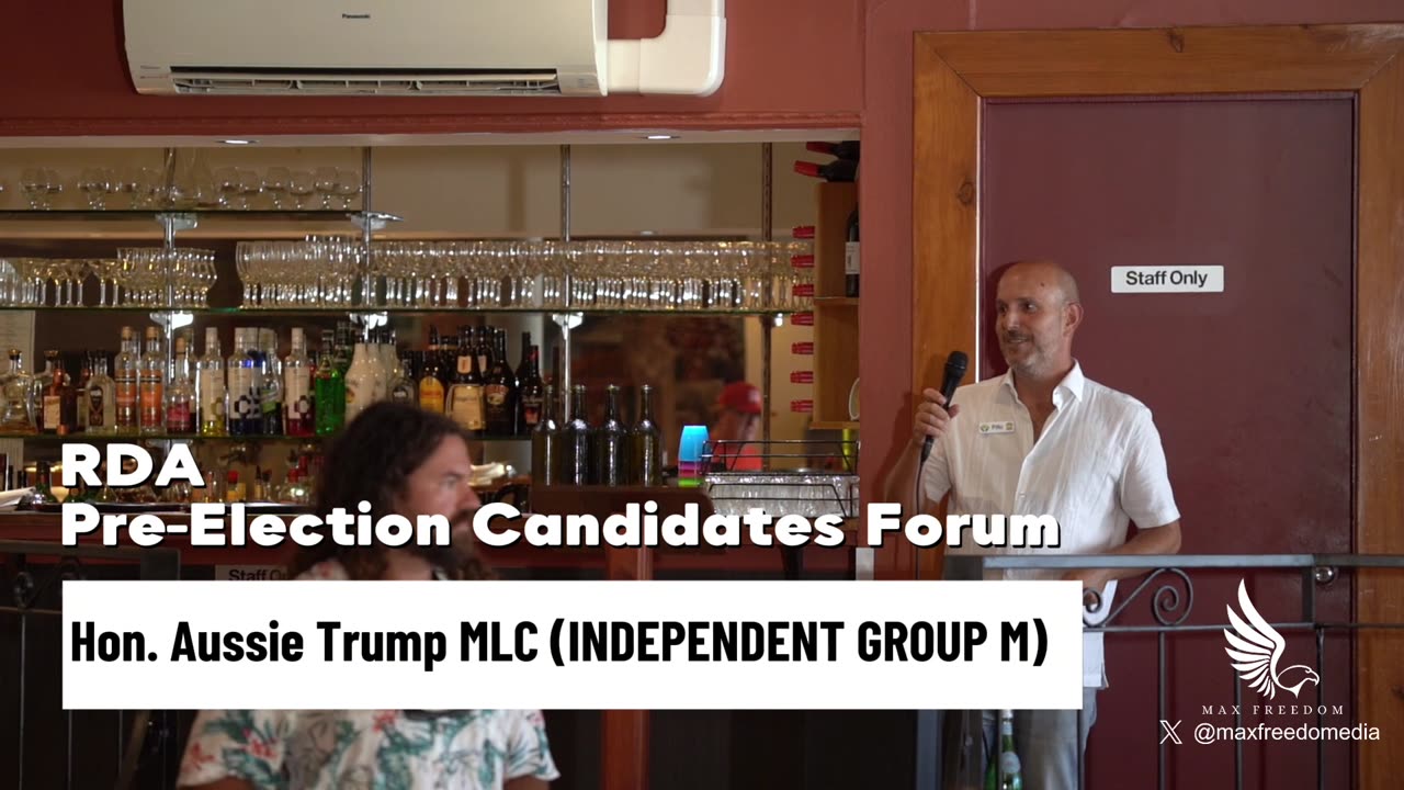 Hon. Aussie Trump MLC (INDEPENDENT GROUP M) -WA Pre-Election Candidates Forum