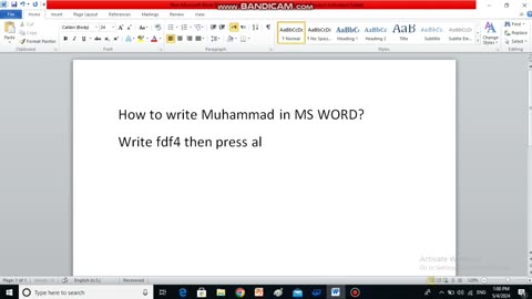 ms word wrirting