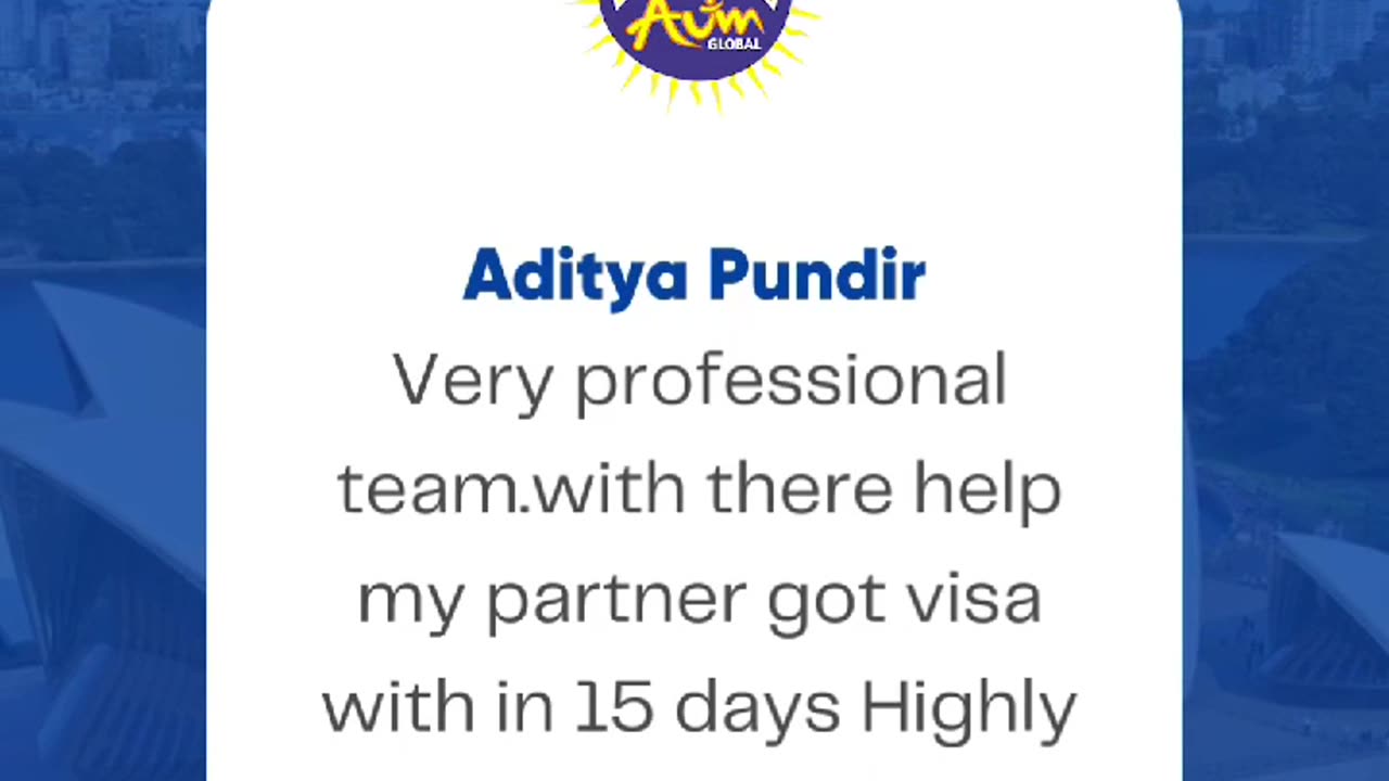 5-Star Review | Thank You Mr. Aditya Pundir | Happy Client | AUM Global Migration