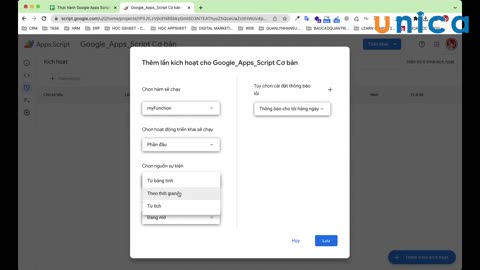 Bài 2 Tính năng của công cụ _ Trigger trong Google Apps Script