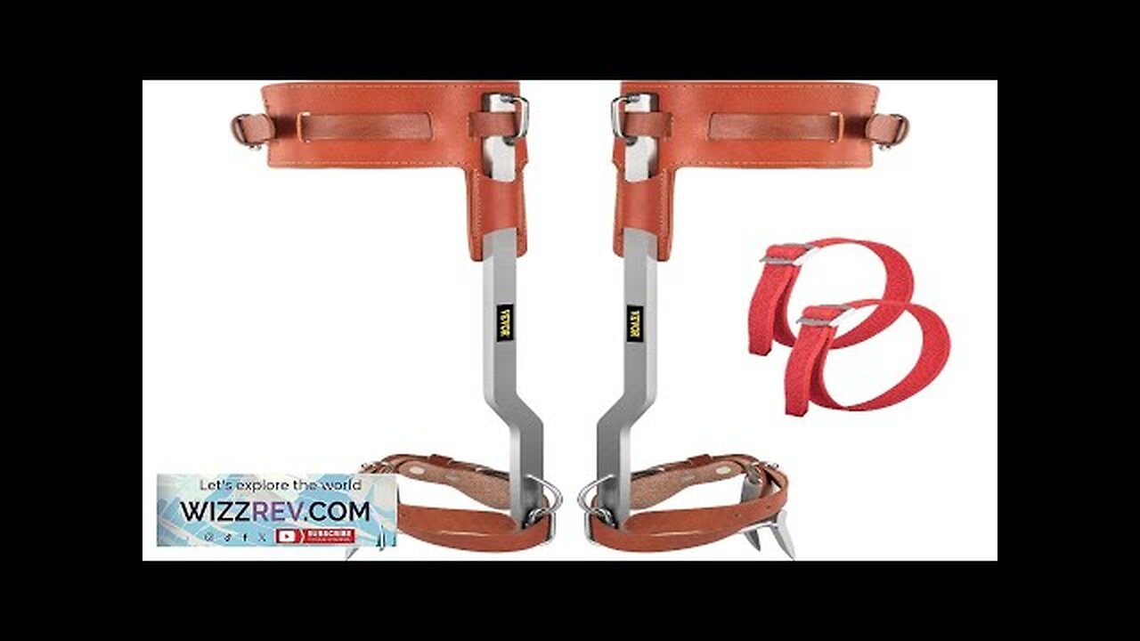 VEVOR Tree Climbing Spikes 1 Pair Stainless Steel Pole Climbing Spurs w/Adjustable Review