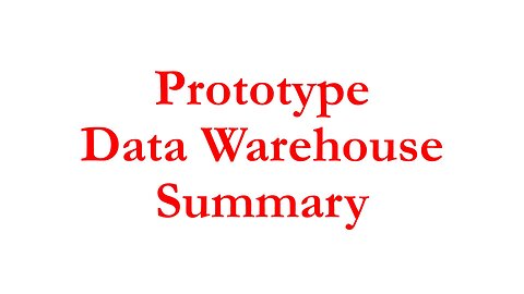 SeETL030 - Prototype Data Warehouse - Summary