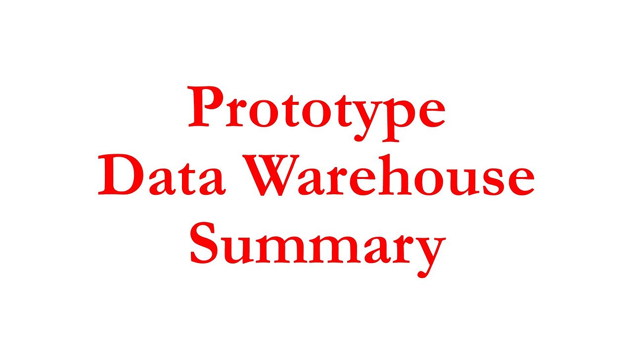 SeETL030 - Prototype Data Warehouse - Summary