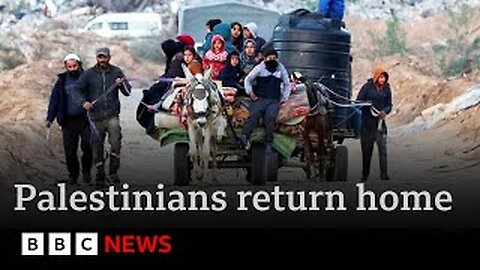 Palestinians return to ruins of north Gaza after Israeli withdrawal | BBC News