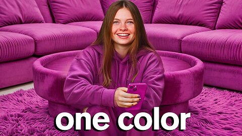 Funny Vlogs Today My Daughter is Living Alone in One Color For 24 Hours ?