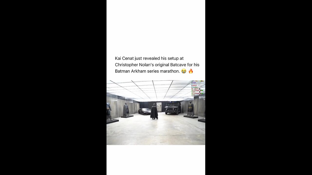 Kai Cenat just revealed his setup at Christopher Nolan's original Batcave for his Batman Arkham