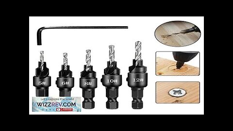 5PCS Countersink Drill Bit Set +1PC Wrench Wood Tools Carpentry Woodworking Drill Review