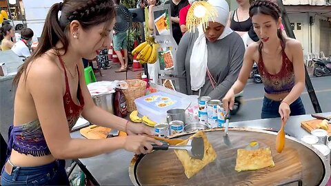 Thai Influencer Making Roti on the Street