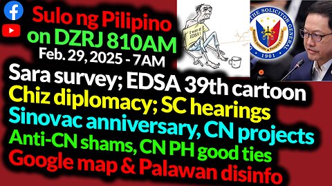 Sara survey | Anti-CN shams | Ka Mentong Laurel | Sulo Ng Pilipino | Sat - 7AM | DZRJ 810AM