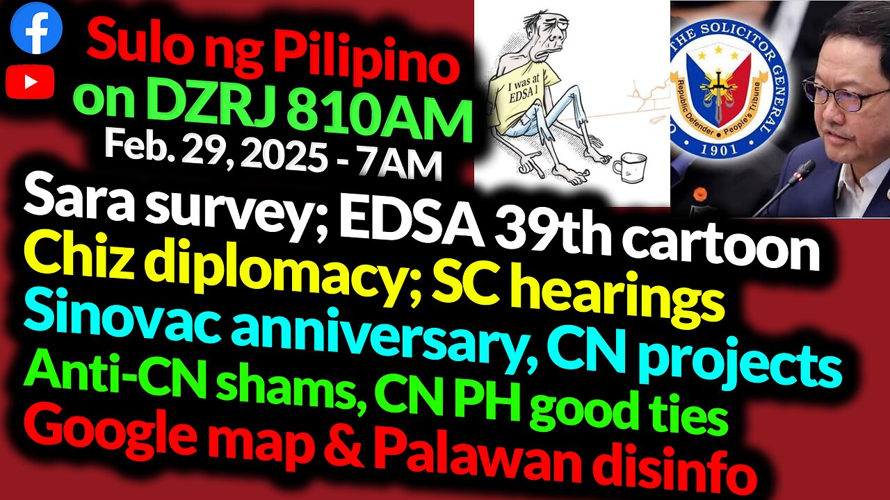 Sara survey | Anti-CN shams | Ka Mentong Laurel | Sulo Ng Pilipino | Sat - 7AM | DZRJ 810AM