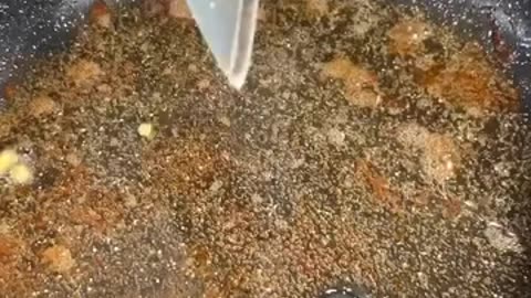 The most tender pork ribs in a frying pan