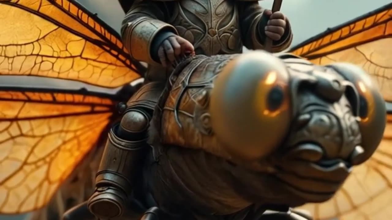 Warlord and the Giant Dragonfly - #DocumentsAI77 #EpicFantasy