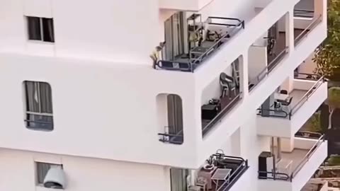 OMG Shocking, A Toddler Dangerously On a Fifth- Floor Ledge 😳😾